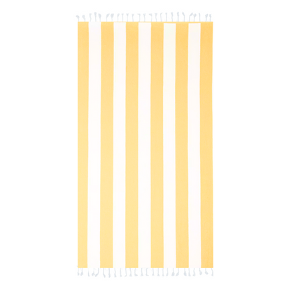 Cabana Yellow & White Striped Turkish Towel