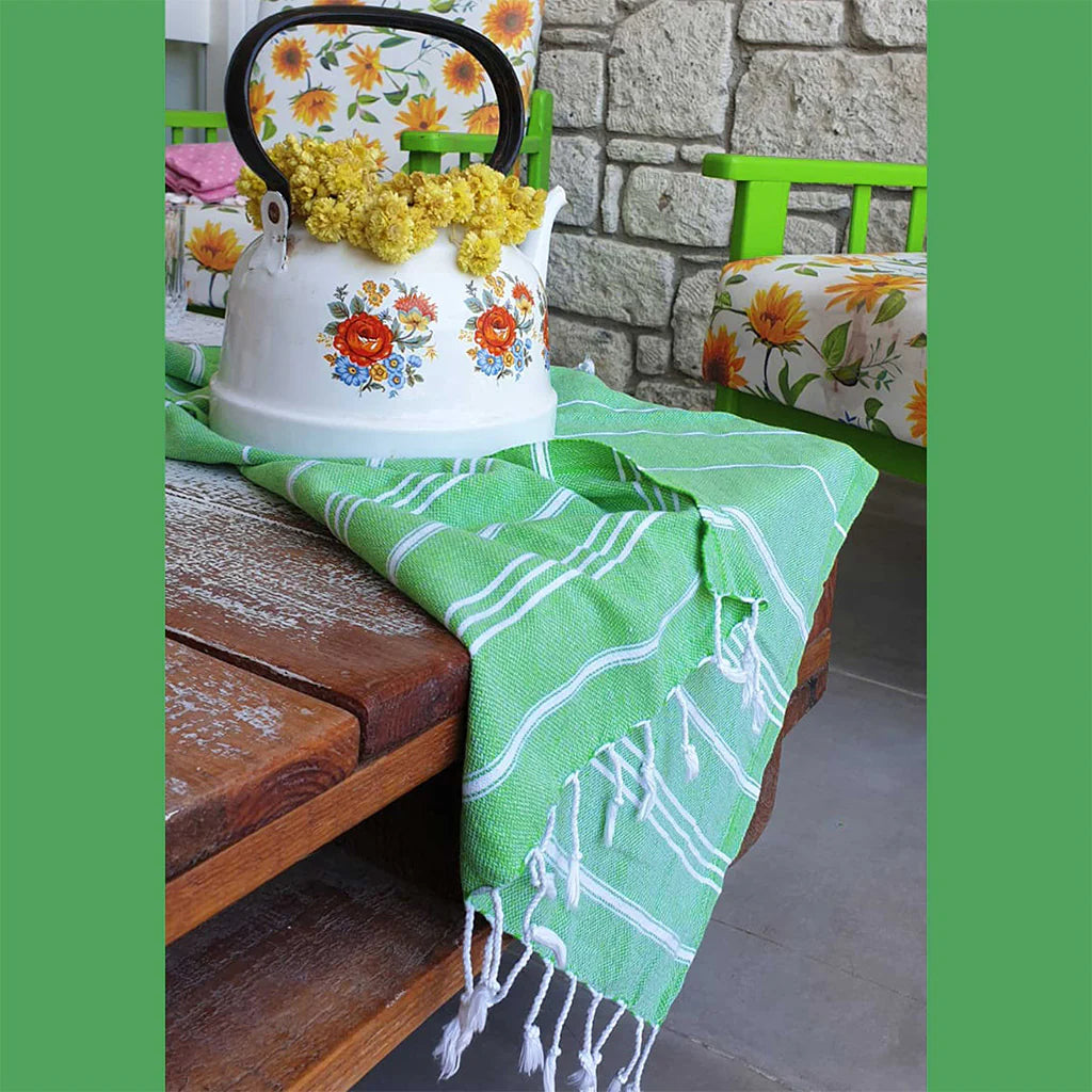 SEA TURTLE GREEN Turkish Hand Towels - Set of 2