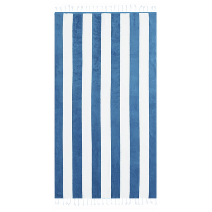 Cabana Navy Blue & White Striped Turkish Towel