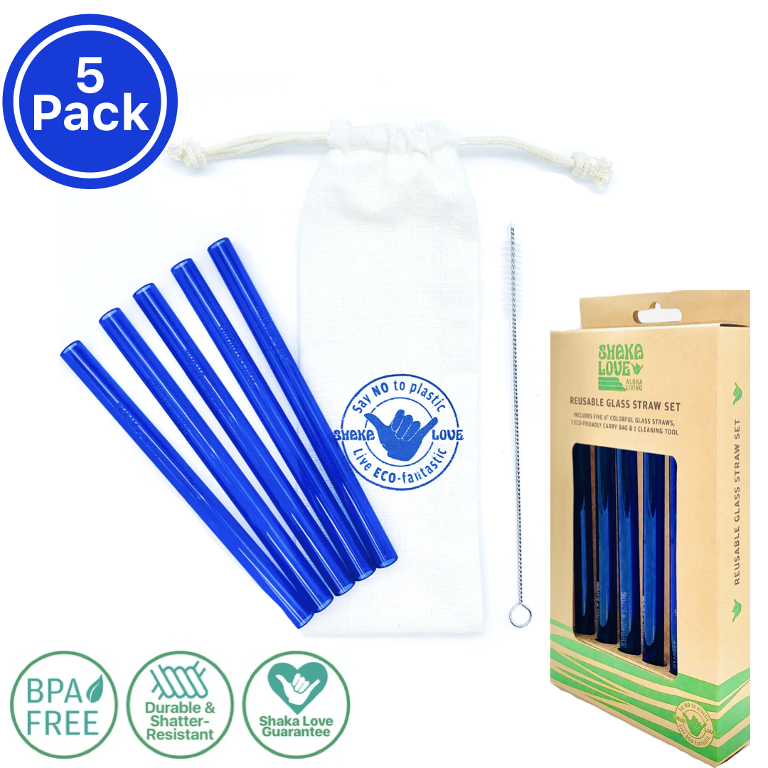 Glass Straws, Small, Straight, Blue – Great Lakes Refill Company
