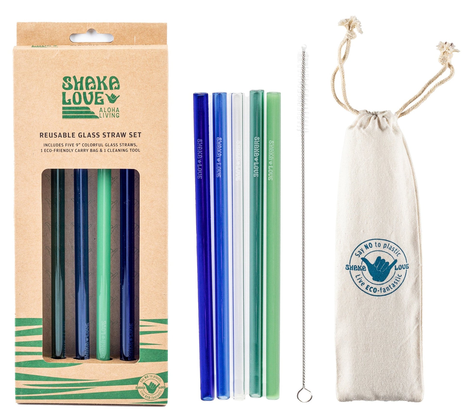 Creative Heart Straw - Glass Straw - Reusable Eco Friendly from Apollo Box
